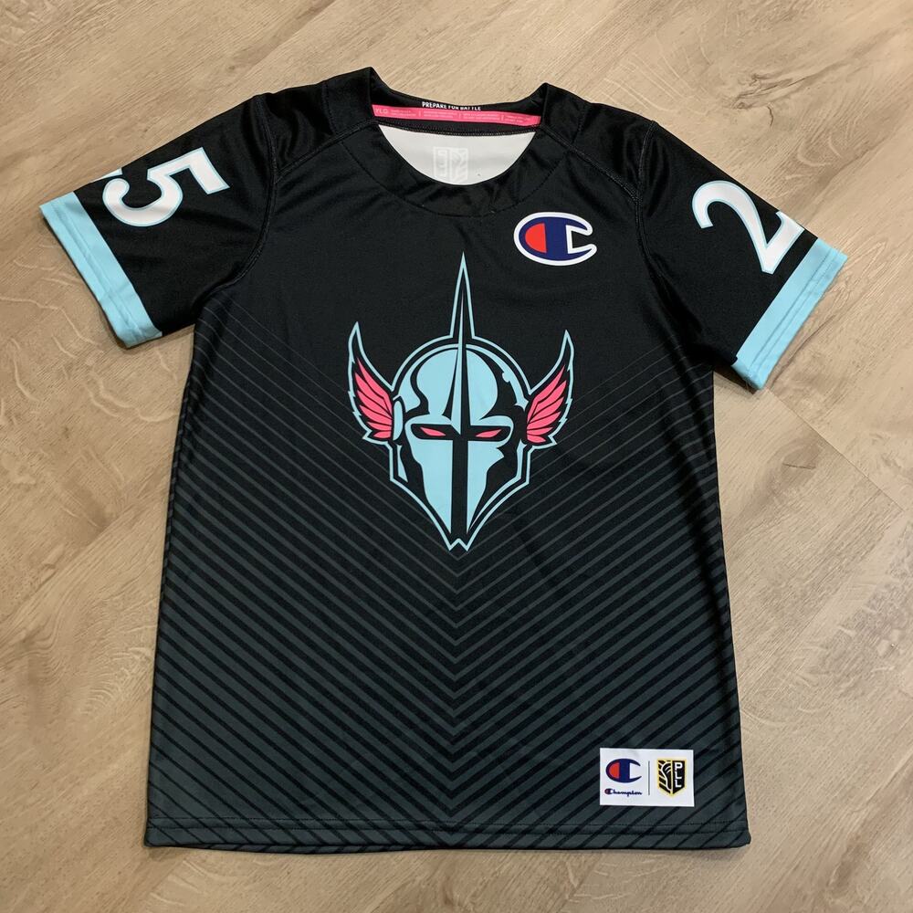 Champion PLL Chrome Connor Farrell #25 Jersey Youth Boys Large L Black Denver